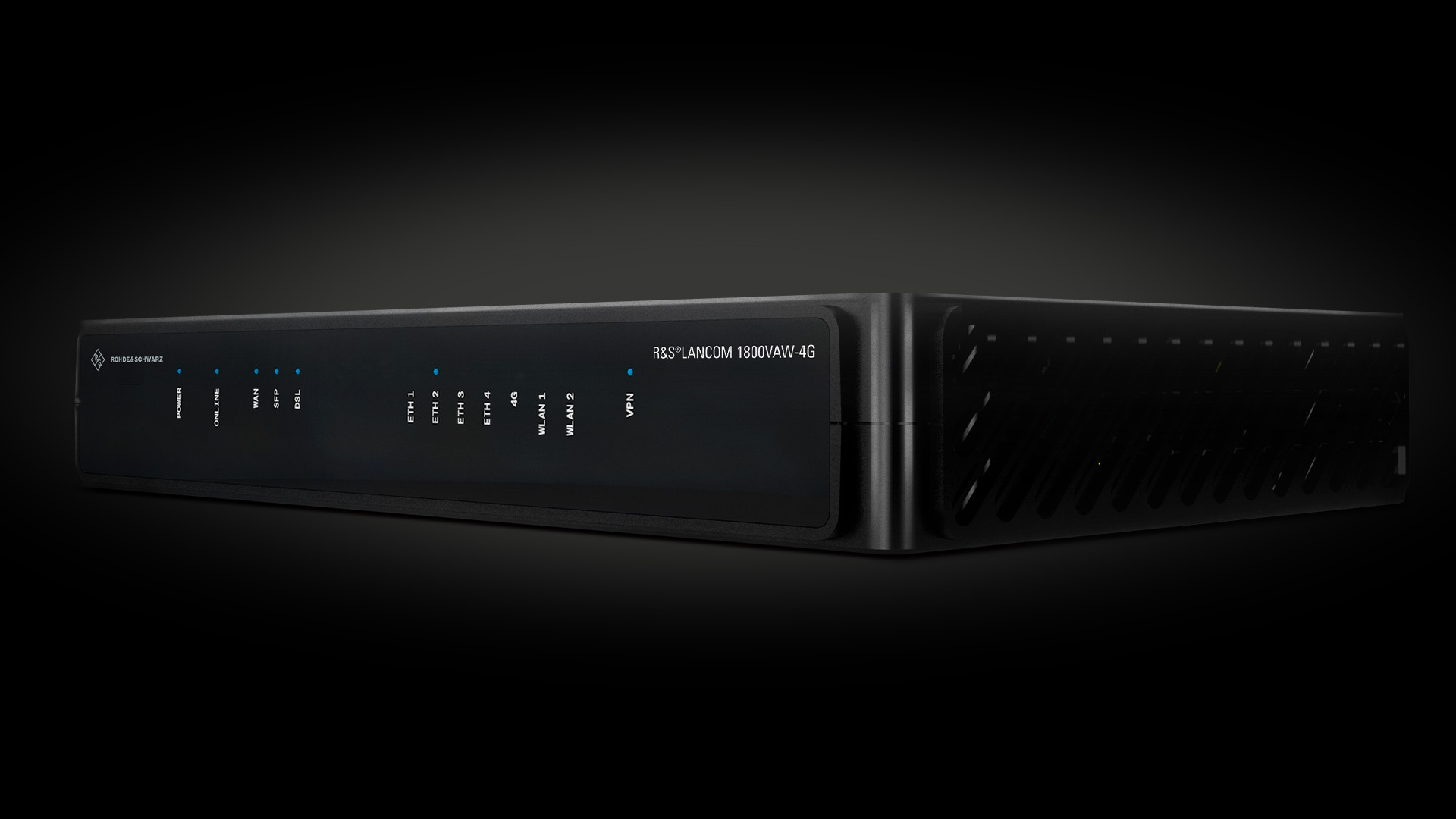Blackline housing on a black background with the perspective from the right