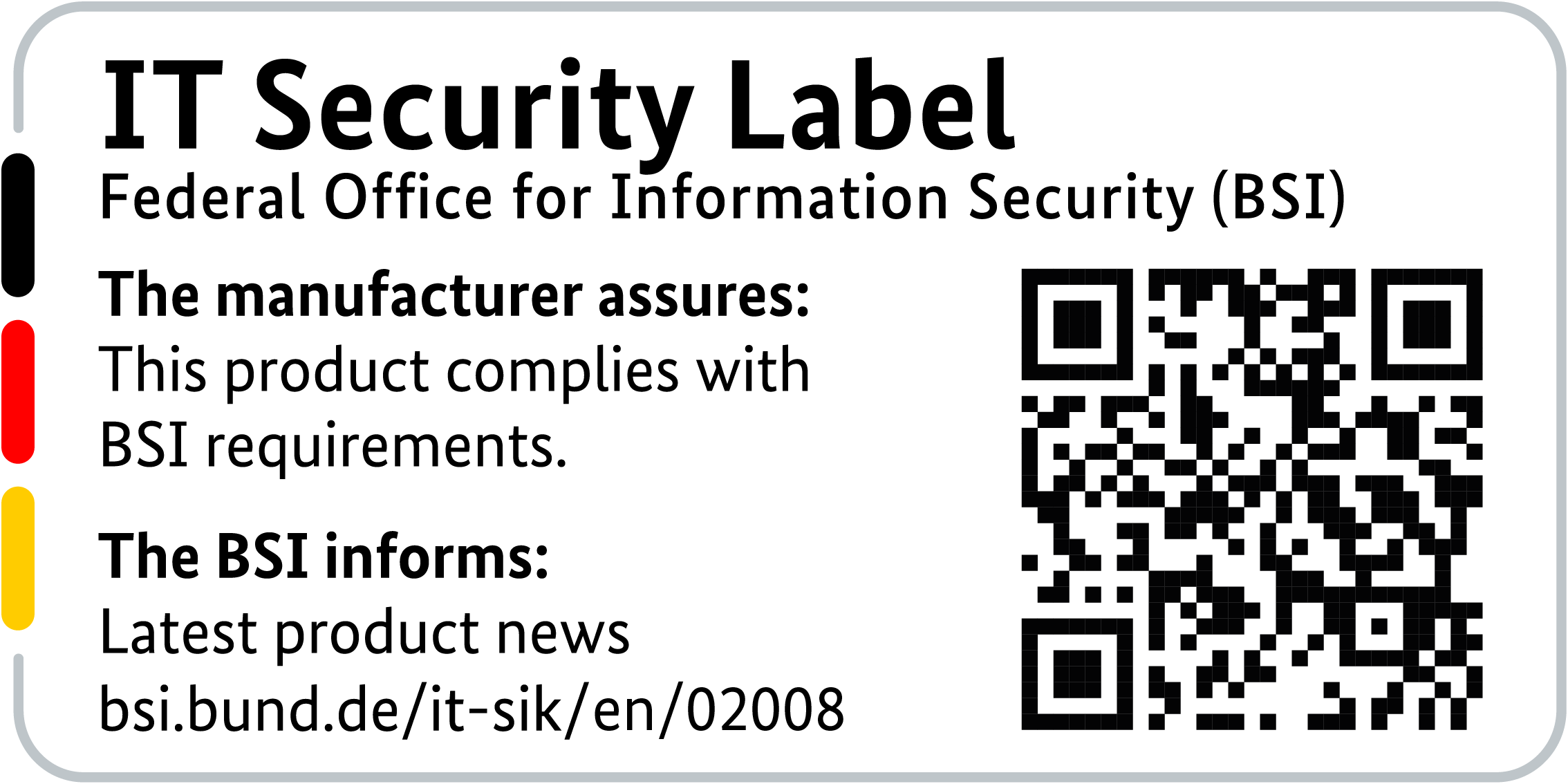 IT Security Label of the BSI with QR code for the LANCOM 1781EW+