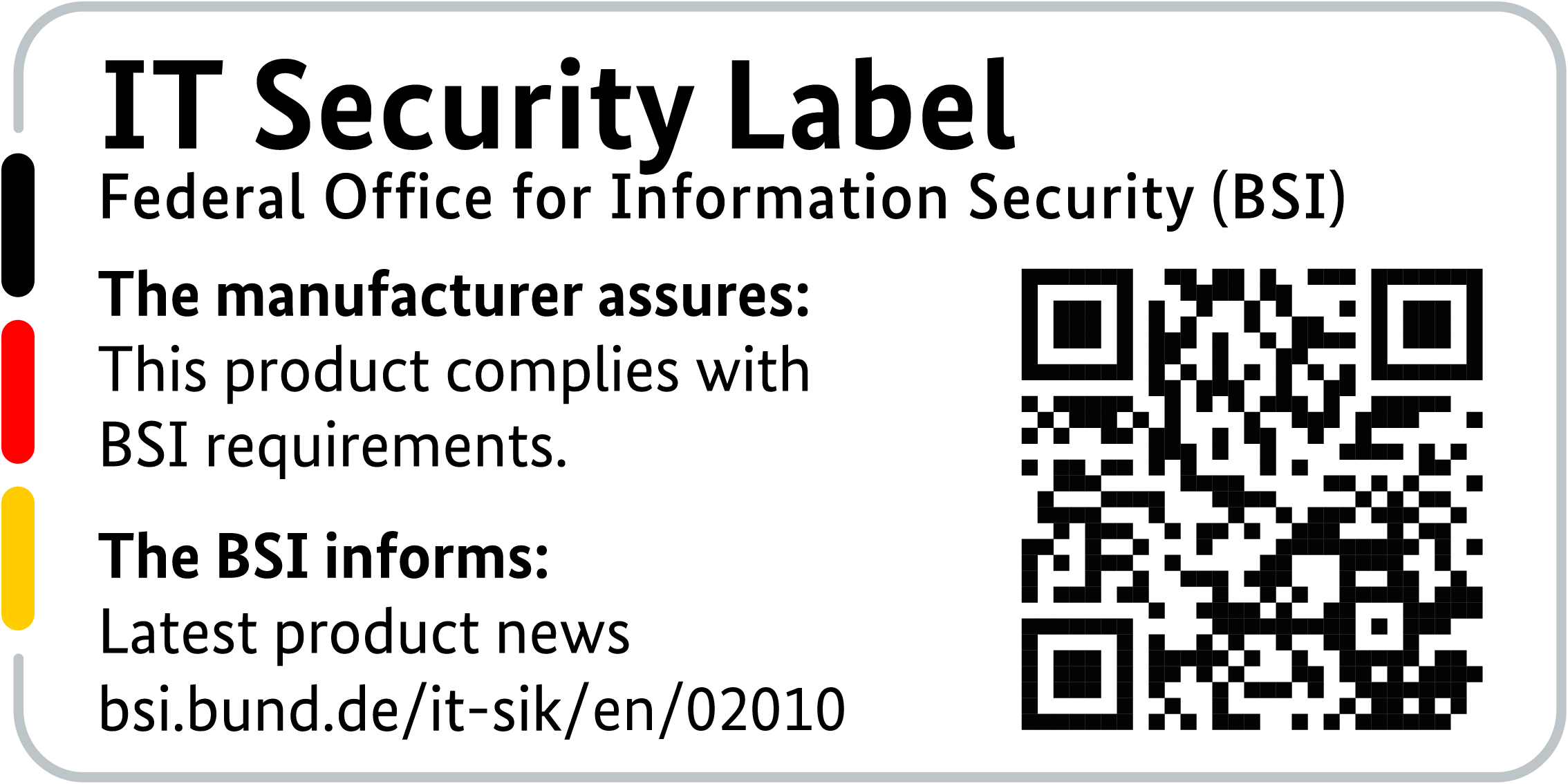 IT Security Label of the BSI with QR code for the LANCOM 1790-4G+