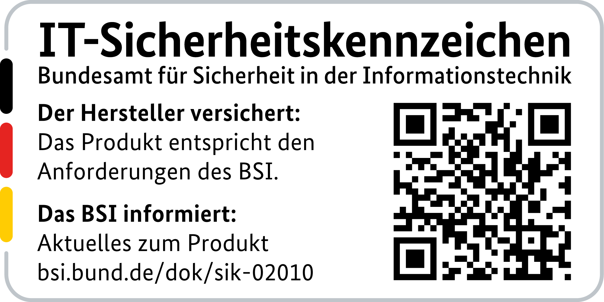 IT-Sicherheitskennzeichen mit QR-Code des BSI für den LANCOM 1790-4G+ 