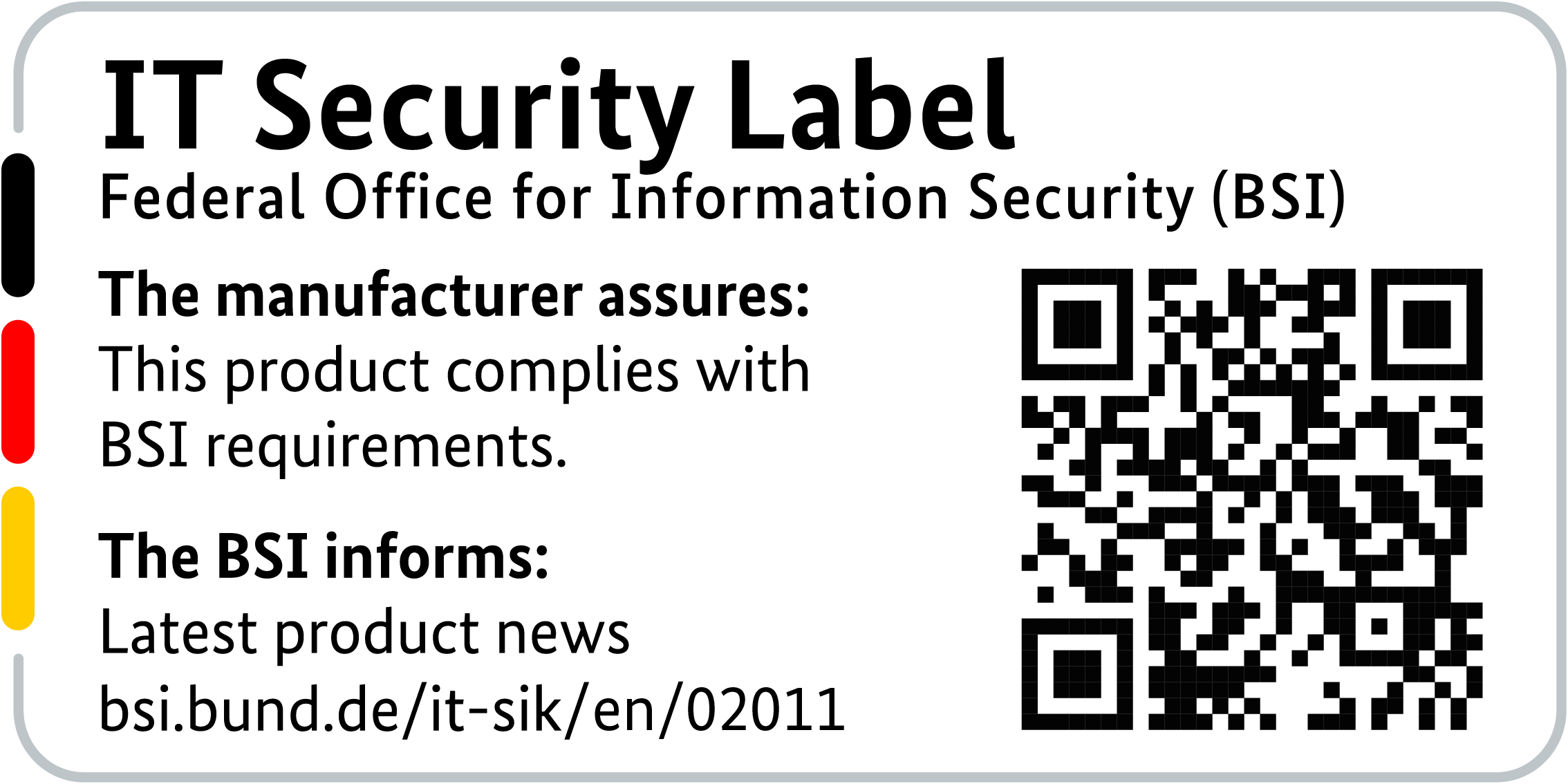 IT Security Label of the BSI with QR code for the LANCOM 1790EF