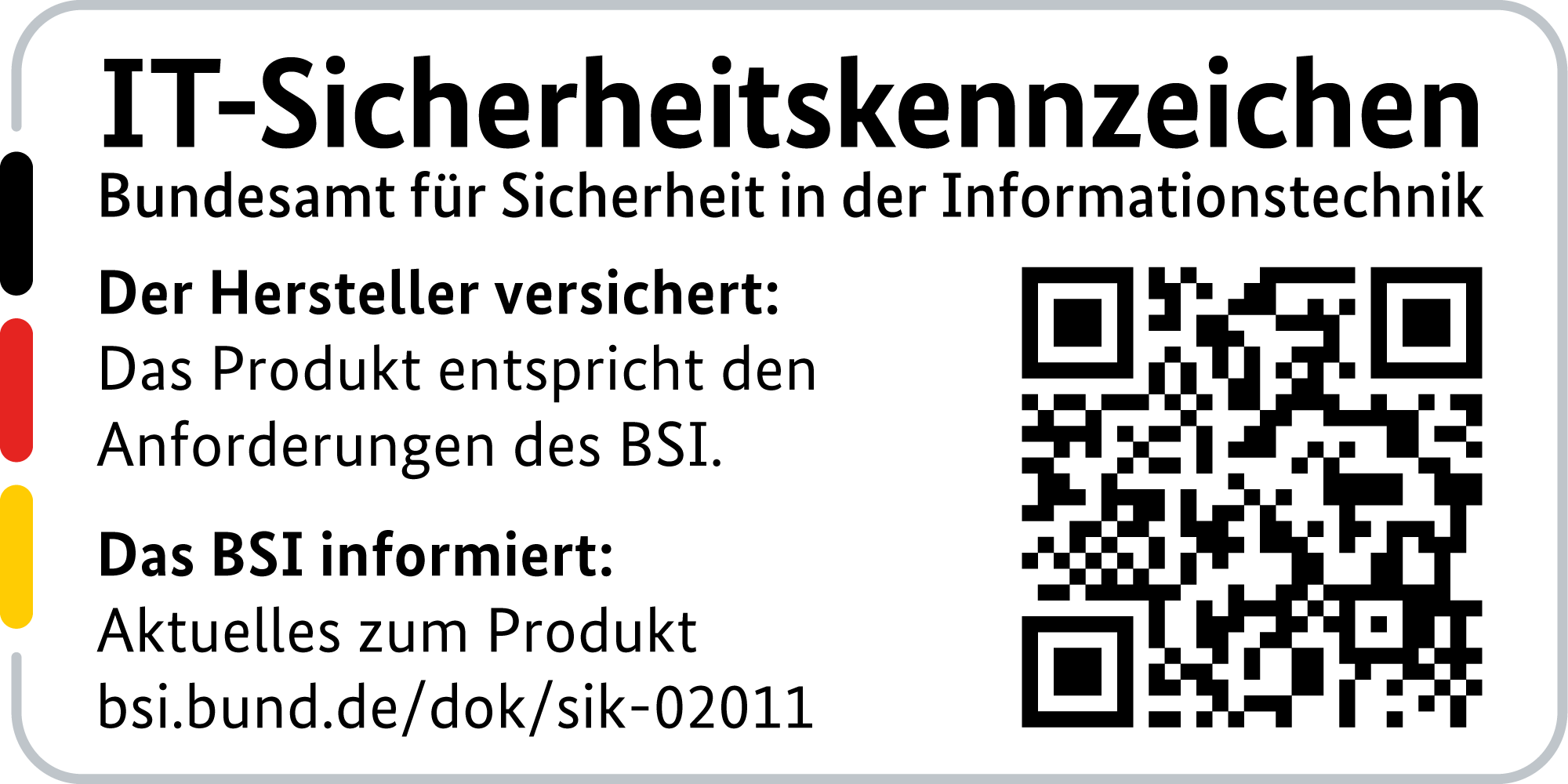 IT-Sicherheitskennzeichen mit QR-Code des BSI für den LANCOM 1790EF