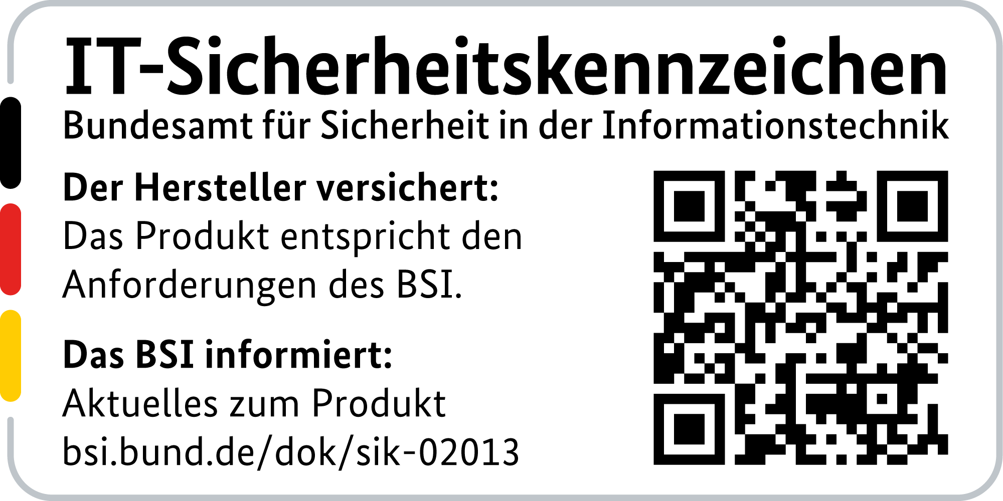  IT-Sicherheitskennzeichen mit QR-Code des BSI für den LANCOM 1790VA-4G+