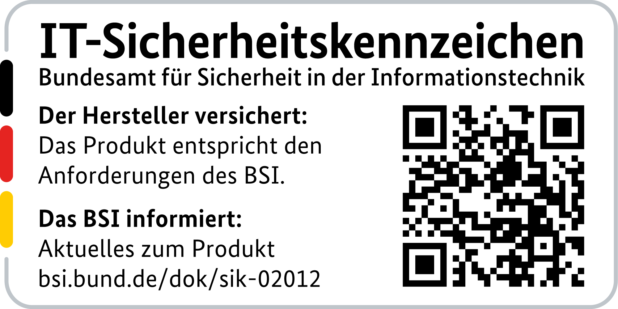 IT-Sicherheitskennzeichen mit QR-Code des BSI für den LANCOM 1790VA