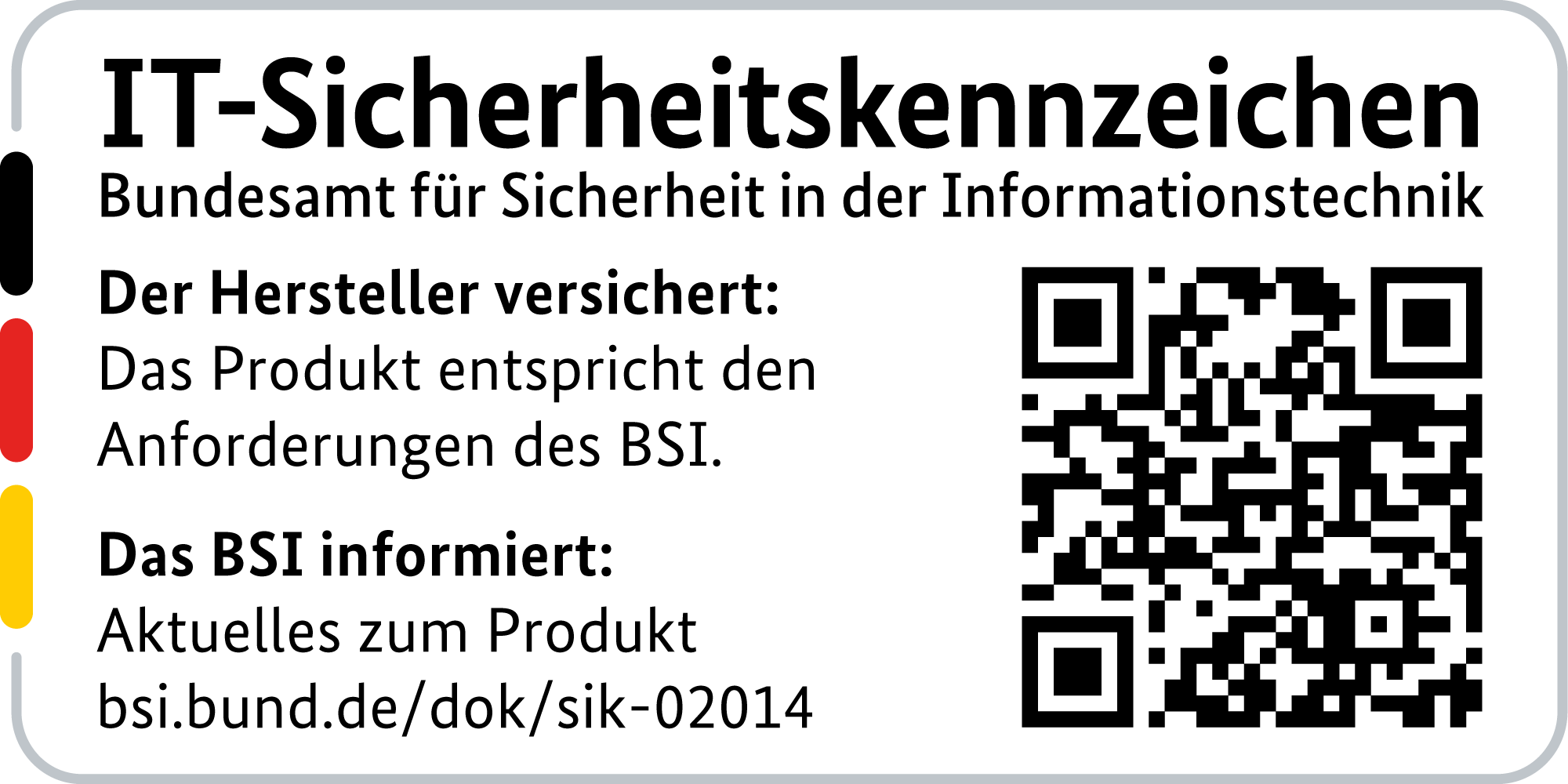 IT-Sicherheitskennzeichen mit QR-Code des BSI für den LANCOM 1790VAW
