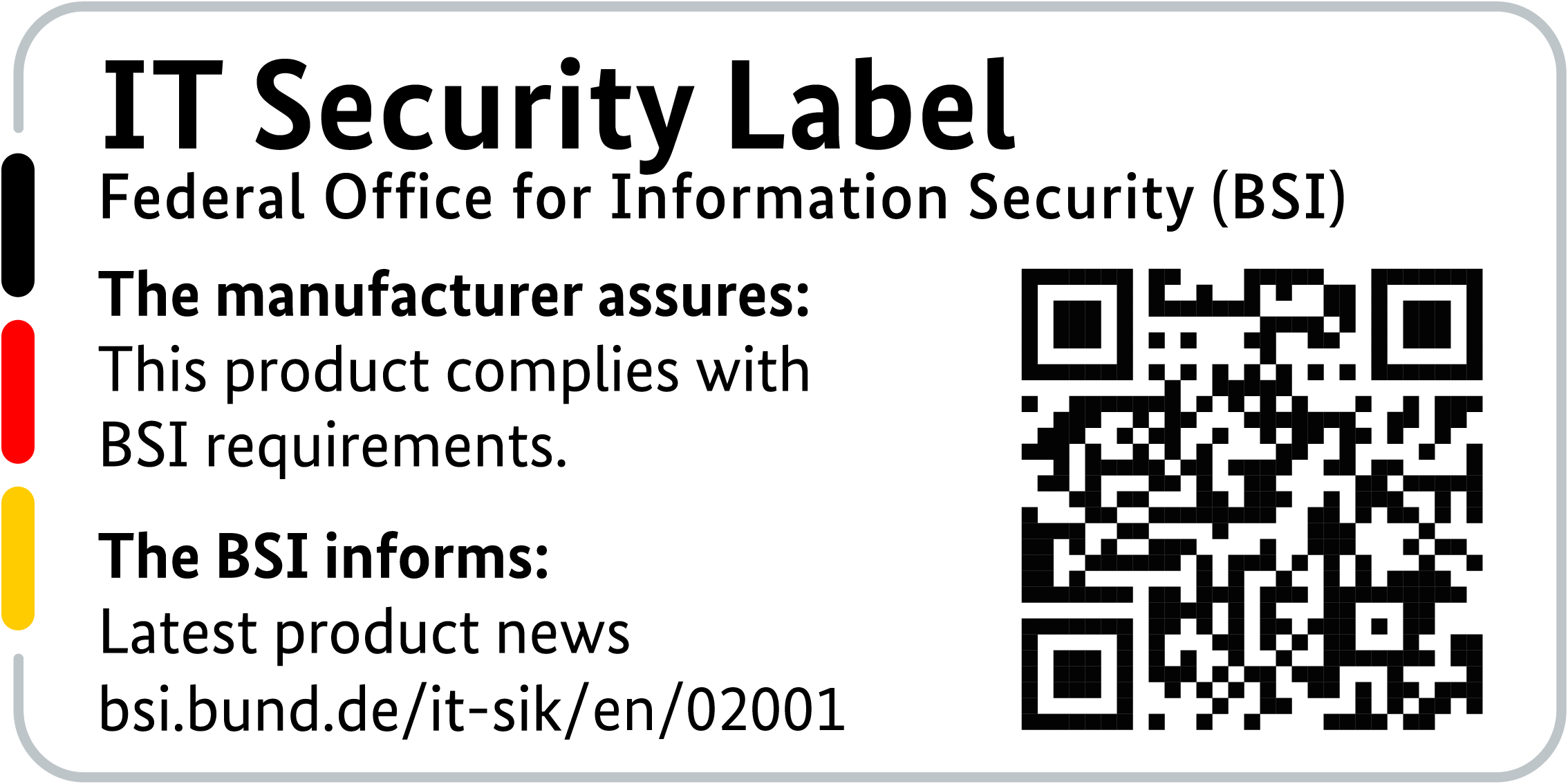 IT Security Label of the BSI with QR code for the LANCOM 1793VA-4G+