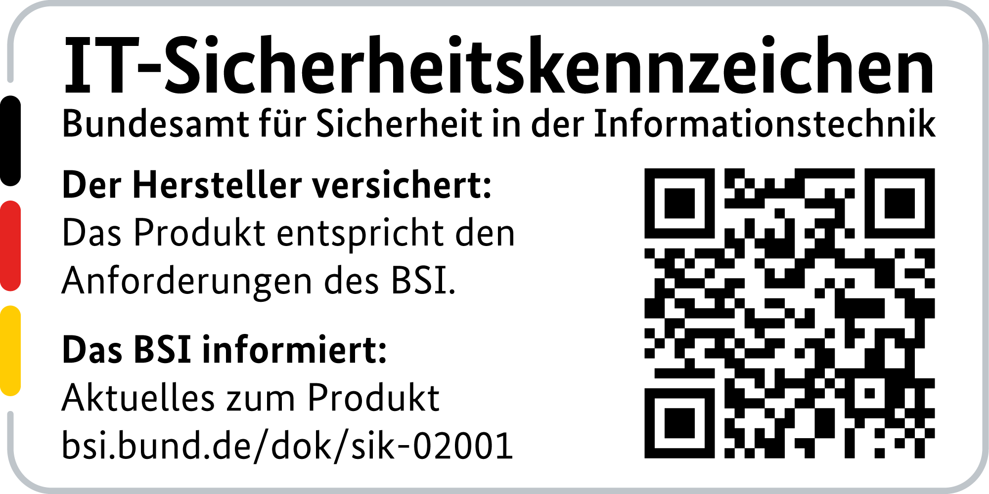 IT-Sicherheitskennzeichen mit QR-Code des BSI für den LANCOM 1793VA-4G+