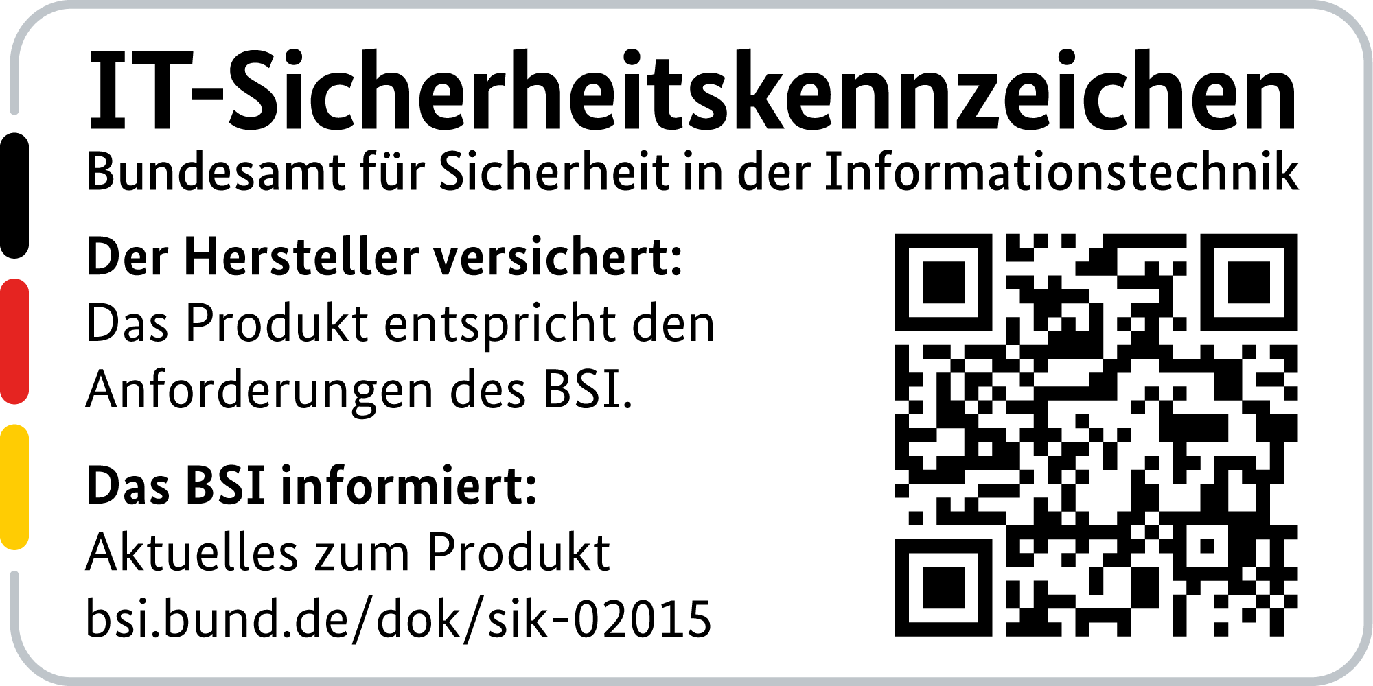 IT-Sicherheitskennzeichen mit QR-Code des BSI für den R&S®LANCOM 1793VA 