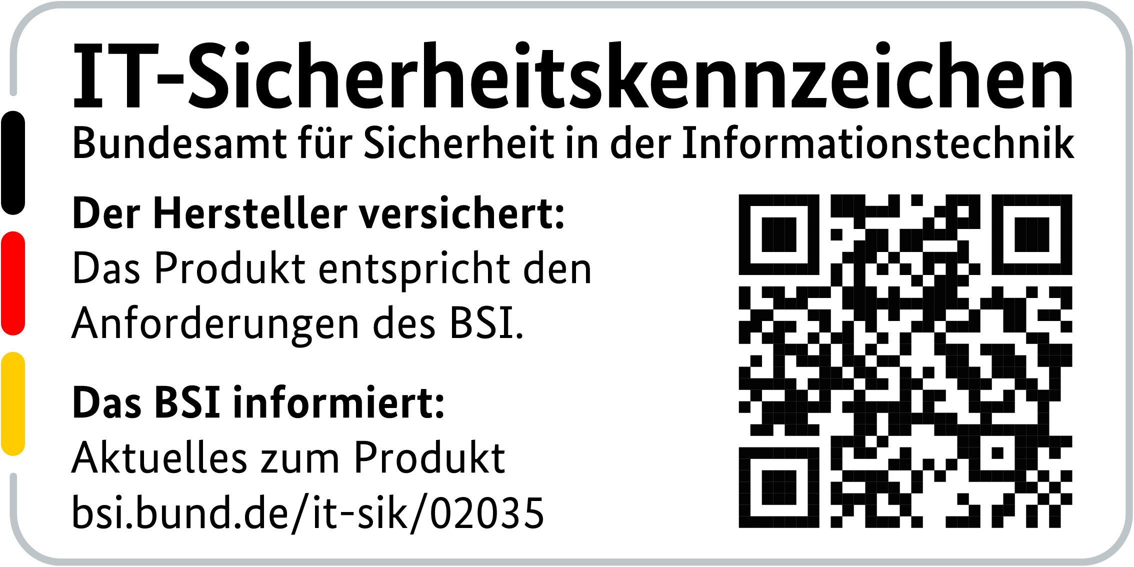 IT-Sicherheitskennzeichen mit QR-Code des BSI für den R&S®LANCOM 1800EF-4G