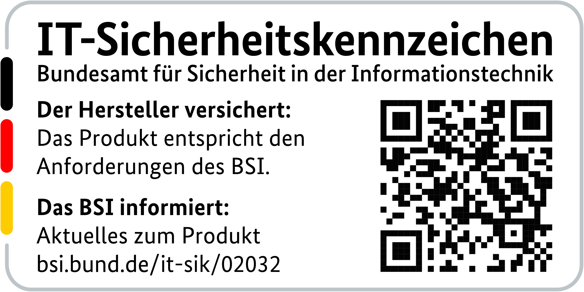 IT-Sicherheitskennzeichen mit QR-Code des BSI für den R&S®LANCOM 1800VA-4G