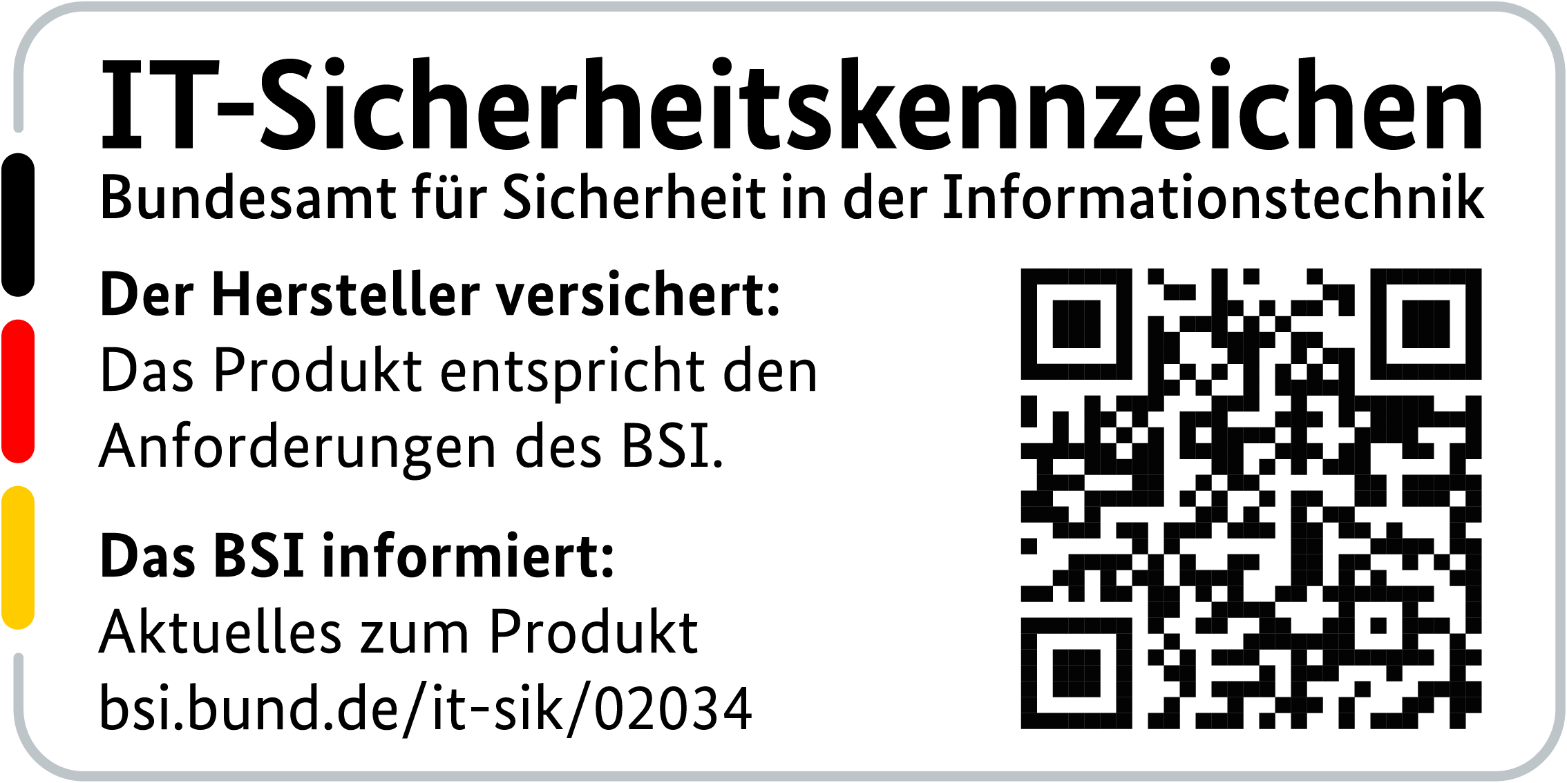 IT-Sicherheitskennzeichen mit QR-Code des BSI für den R&S®LANCOM 1800VAW-4G