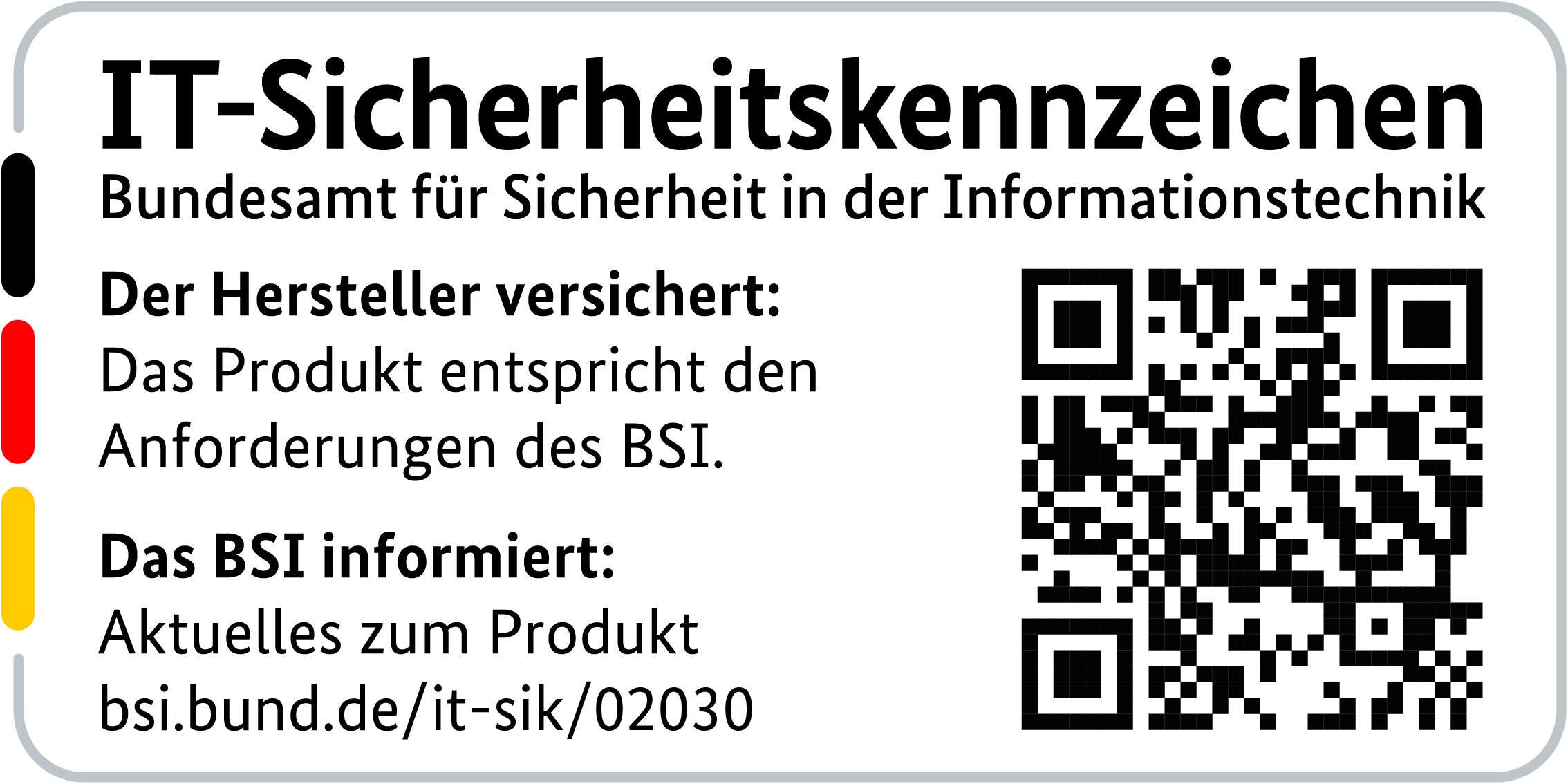 IT-Sicherheitskennzeichen mit QR-Code des BSI für den R&S®LANCOM 1800VAW 