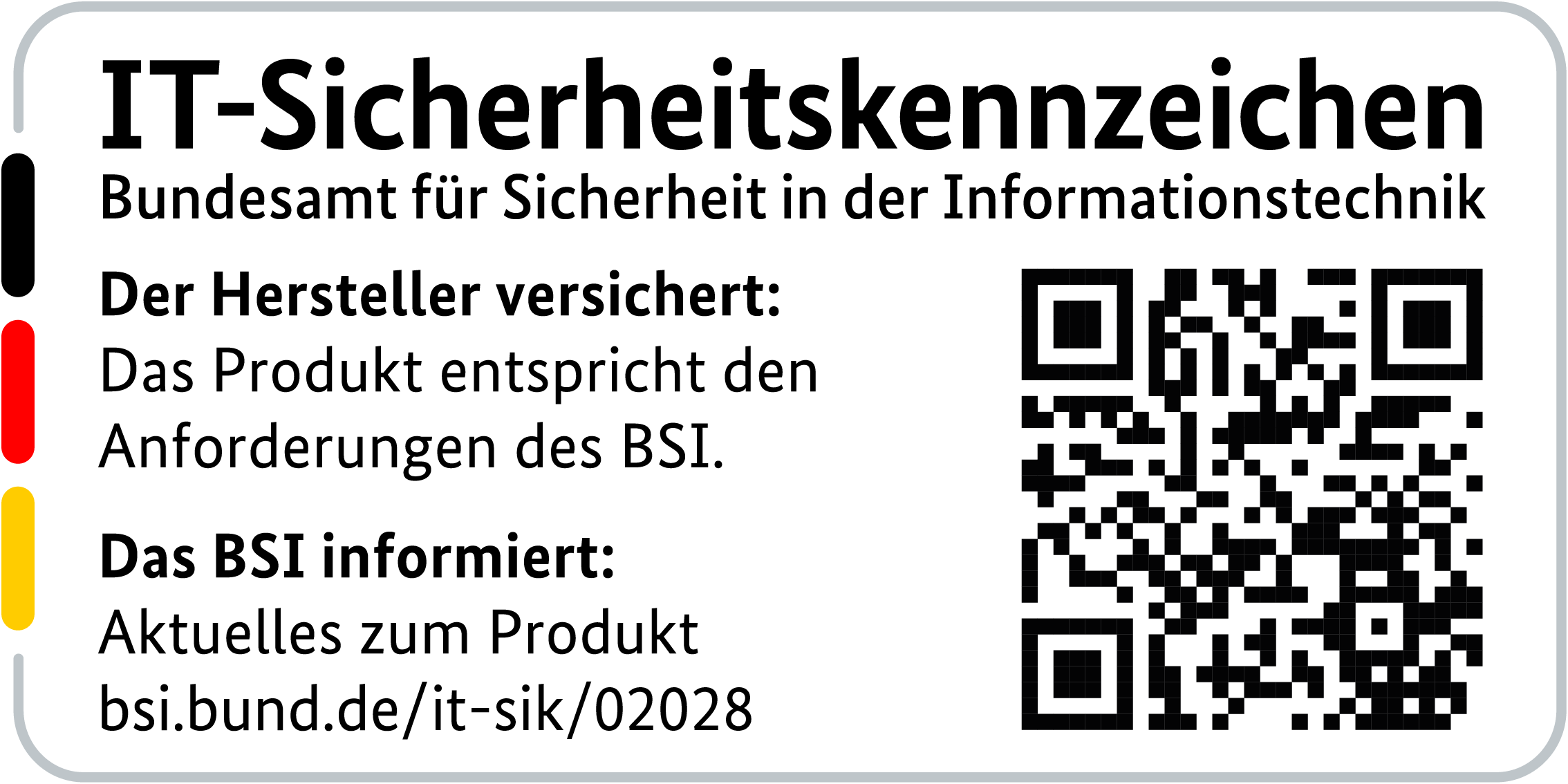 IT-Sicherheitskennzeichen mit QR-Code des BSI für den R&S®LANCOM 1803VAW