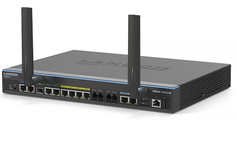LANCOM 1906VA-4G Router in schräger Frontansicht
