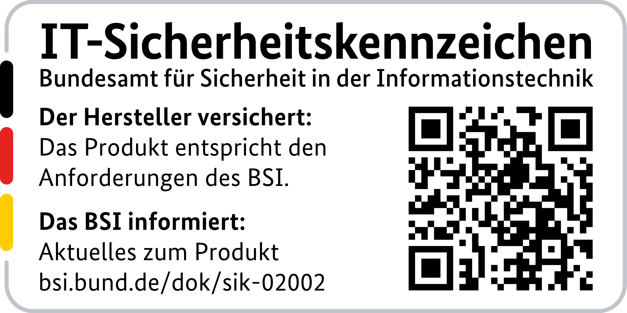 IT-Sicherheitskennzeichen mit QR-Code des BSI für den LANCOM 883+ VoIP