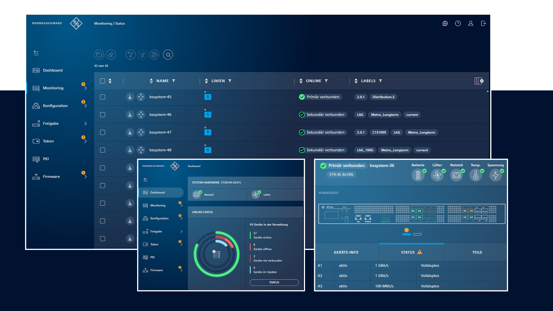 Abbildung von Screenshots von GUI des R&S®Trusted Objects Manager